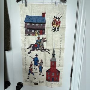 Vintage hand printed dish towels (4)